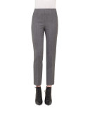 Conny High-Waist Ankle Pants, Silver/Charcoal