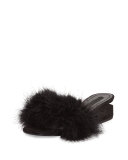 Lou Marabou Feather Sandal, Black