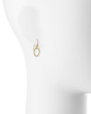 18K Yellow Gold & White Diamond Round Drop Earrings