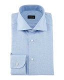 Tonal Glen-Plaid Woven Dress Shirt, Blue