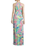 Seaview Printed Halter Maxi Dress 