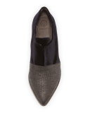 Albaz Velvet Pointed-Toe Loafer, Black