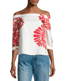 Orla Bloom Off-the-Shoulder Silk Top