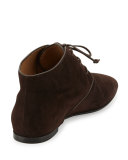 Ada Suede Lace-Up Bootie, Dark Brown