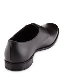 Saffiano Leather Single-Monk Shoe, Black 