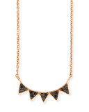14K Gold Black Diamond Triangle Necklace