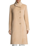 Round-Collar Alpaca/Wool Coat