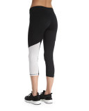 Colorblock Cycling Capri Pants, White/Black