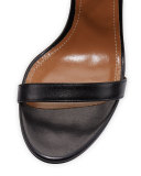 Linda Napa Leather 75mm Sandal, Black