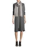 Sleeveless Funnel-Neck Sheath Dress, Ash, Petite