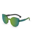 Tuttolente Lucia Cat-Eye Iridescent Sunglasses, Blue/Green