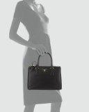 Saffiano Small Double-Handle Tote Bag, Nero (Black)