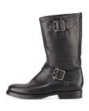 Natalie Mid Engineer Boot, Black