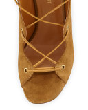 Babies Suede Lace-Up Sandal, Tan