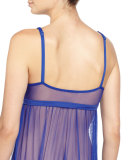 Minoa Sheer Lace Babydoll, Ultra Blue