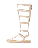 Giselle Studded Gladiator Sandal, Nude