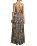 Flowerbed Sleeveless Maxi Dress, Multicolor