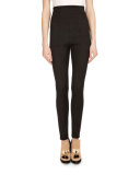 High-Waist Fitted Pants, Black