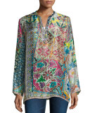 Revine Printed Silk Tunic 