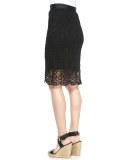 Scarlett Swirly-Lace Pencil Skirt