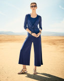 Luxe Jersey Cropped Pants, Abyss 