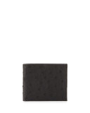 Ostrich Bi-Fold Wallet, Black
