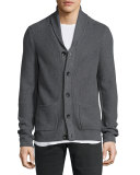 Standard Issue Avery Shawl-Collar Knit Cardigan, Charcoal
