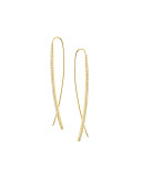 Gloss Flawless 14K Gold Upside Down Hoop Earrings with Diamonds