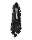 Gorina Polka-Dot Velvet Flat, Teal