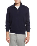Solomeo Wool-Blend Polo Sweater, Cobalt