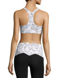 Inca Racerback Sports Bra, White Peru Print