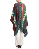 Multi-Print Open-Front Poncho, Multi Colors