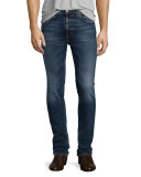 Lean Dean Deep Dark Indigo Skinny-Leg Jeans, Blue