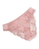 Stolen Roses Mid-Rise Lace-Back Briefs, Pink