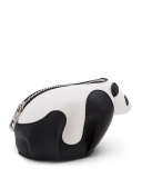 Leather Panda Coin Purse, Black/White