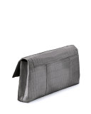 Gotham Crocodile Clutch Bag, Gray