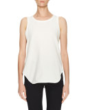 Jersey Shirttail Tank, White
