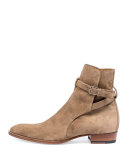 Wyatt 40mm Suede Jodhpur Boot, Light Cigar