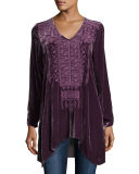 Sassi Long-Sleeve Velvet Tunic 