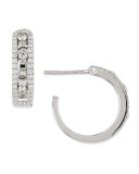 Sliding Diamond Hoop Earrings