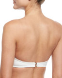 Maya Textured Solid Underwire Bandeau Swim Top