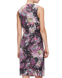 Sleeveless Floral-Print Sheath Dress