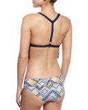 Fressia Embellished Fringe-Trim High-Neck Swim Top