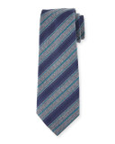 Woven Textured-Stripe Silk Tie