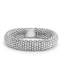 Silver Caviar Oval Bracelet, 15mm