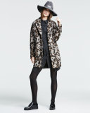 Camille Short Animal-Print Cocoon Jacket, Multicolor
