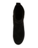 Alana Quilted Shearling Fur Bootie, Black