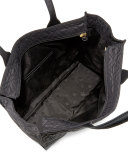 Ella Quilted Nylon Tote Bag, Black