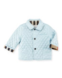 Colin Quilted Check-Trim Jacket, Porcelain, Size 6-18 Months