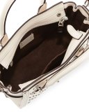Swagger 21 Ombre-Rivet Leather Satchel Bag, Chalk